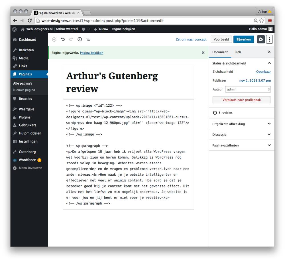 Gutenberg code html