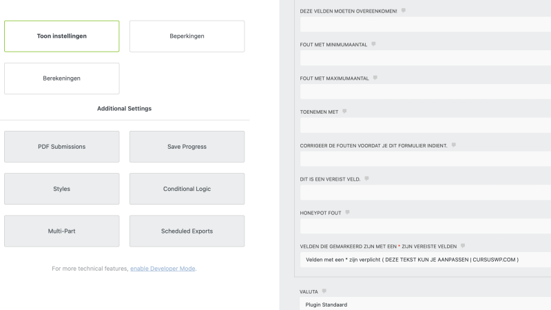 formulier melding verplicht aanpassen veranderen foutmeldingen