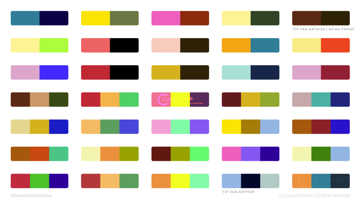 kleurencombinatie kleurenschema kleurenpalet harmonieuze kleuren wcag proof