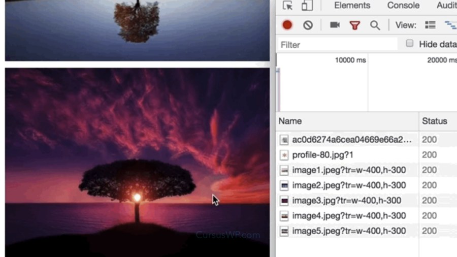 lazy loading test check voorbeeld webbrowser