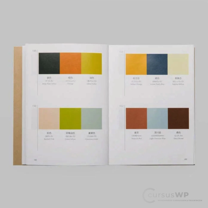 pagina boekje dictionary of color combinations sanzo wada editie voorbeeld bladzijdes