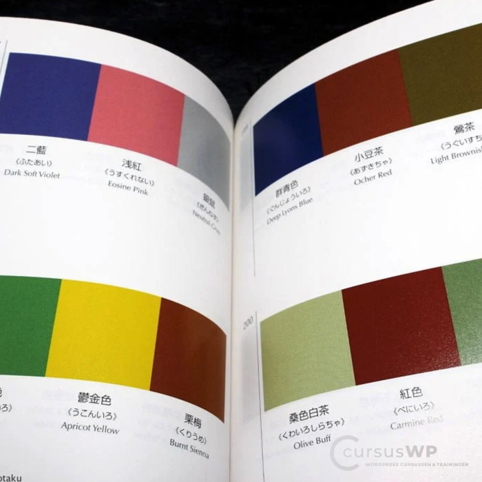 pagina boekje dictionary of color combinations sanzo wada editie voorbeeld
