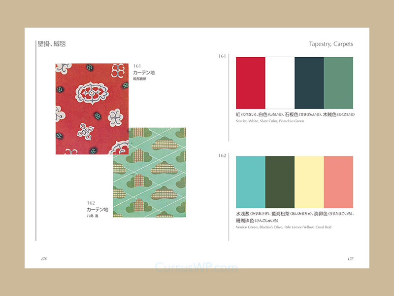 sanzo wada japans kleurensysteem kleurencombinaties dictionary of color combinations voorbeeld stof kleding