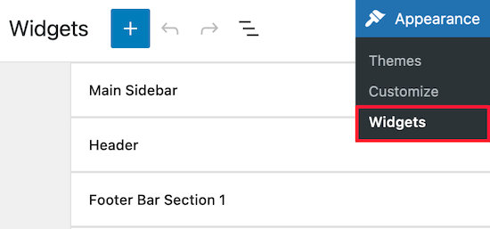widget menu voorbeeld wordpress